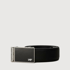 PEBBLE LEATHER BELT WITH SATIN NICKEL AUTO-ALLOY BUCKLE
