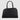 Braun Büffel Rhomby leather tote bag in black, back view with structured silhouette and top handles