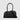 Braun Büffel Rhomby leather tote bag in black, size S front view with structured silhouette, top handles and shoulder strap